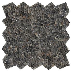 Solistone Micro Pebble Barbados Black 12 in. x 12 in. x 6.35 mm Mesh-Mounted Mosaic Floor and Wall Tile (10 sq. ft. / case)-6024 202827279