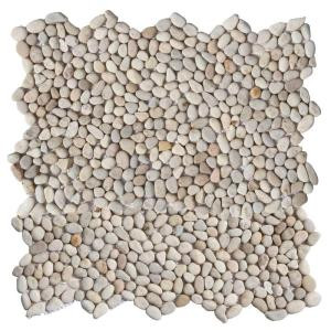 Solistone Micro Pebble Playa Beige 12 in. x 12 in. x 6.35 mm Mesh-Mounted Mosaic Floor and Wall Tile (10 sq. ft. / case)-6025 202827282