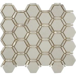 Splashback Tile Ambrosia White Thassos 12 in. x 12 in. x 10 mm Polished Pearl and Marble Mosaic Tile-AMBPLTHAS 206785967