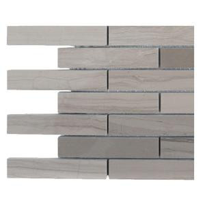 Splashback Tile Athens Grey Stack Polished Marble Floor and Wall Tile - 6 in. x 6 in. x 8 mm Floor and Wall Tile Sample-L4A4 STONE TILE 203478064