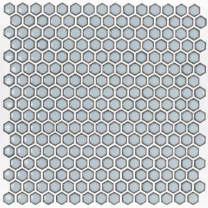 Splashback Tile Bliss Edged Hexagon Polished Gray Ceramic Mosaic Floor and Wall Tile - 3 in. x 6 in. Tile Sample-T1A4 206497023
