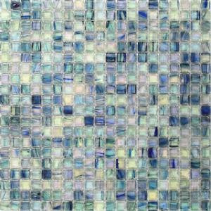Splashback Tile Breeze Blue Ocean Glass Mosaic Wall Tile - 3 in. x 6 in. Tile Sample-R5D13 206496964