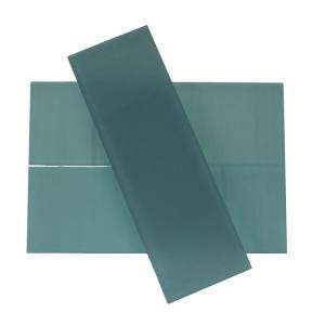 Splashback Tile Contempo 4 in. x 12 in. x 8 mm Blue Gray Frosted Glass Mosaic Floor and Wall Tile-CONTEMPOBLUEGRAYFROSTED4X12GLASSTILE 203288539
