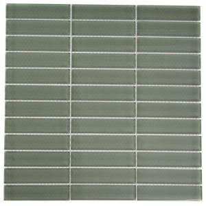 Splashback Tile Contempo Seafoam 12 in. x 12 in. x 8 mm Polished Glass Mosaic Floor and Wall Tile-CONTEMPO SEAFOAM POLISHED 1X4 GLASS TILE 203288486