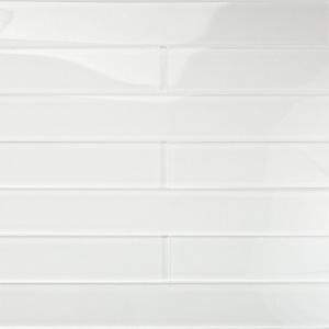 Splashback Tile Contempo Vista Bright White Polished Glass Subway Wall Tile - 2 in. x 8 in. Tile Sample-SMP-CNTMPVISTA-BRIGHT WHT POLISHEDSAMPLE 206347128