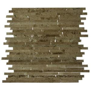 Splashback Tile Cracked Joint Random Noche Travertine 12 in. x 12 in. x 8 mm Mosaic Marble Floor and Wall Tile-NOCHETRAVERTINE1/2 X RANDOMCRACKED JOINT 204693243