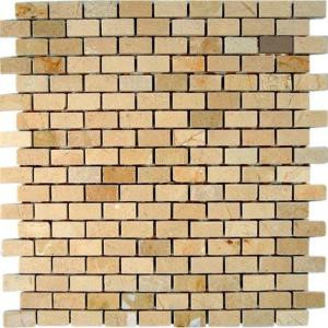 Splashback Tile Crema Marfil Bricks 12 in. x 12 in. x 8 mm Marble Floor and Wall Tile-CREMA MARFIL1/2X1 BRICKS MARBLE TILE 203478152