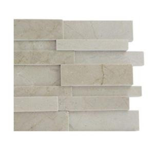 Splashback Tile Dimension 3D Brick Crema Marfil Pattern Marble Mosaic Floor and Wall Tile - 3 in. x 6 in. x 8 mm Tile Sample-L4A11 203217981