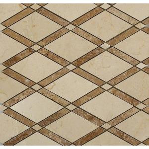 Splashback Tile Grand Crema Marfil Noce 11 in. x 12 in. x 10 mm Polished Marble Mosaic Tile-GDNOC 206822992