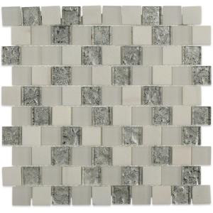 Splashback Tile Inheritance Cool Mist Marble and Glass Mosaic Wall Tile - 3 in. x 6 in. Tile Sample-L2B12 206496956