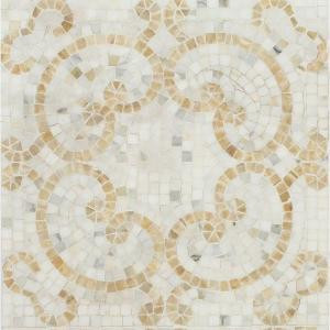 Splashback Tile Marquess Honey Onyx and Calacatta 12 in. x 12 in. x 10 mm Polished Marble Mosaic Tile-HD-MQSHNYCALC 206641653