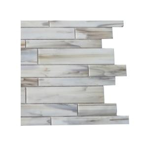 Splashback Tile Matchstix Halo 3 in. x 6 in. x 8 mm Glass Mosaic Floor and Wall Tile Sample-C2C1 GLASS TILE 204278952