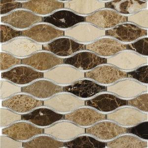 Splashback Tile Micro Thistle Sprout Glass and Marble Floor and Wall Tile - 3 in. x 6 in. Tile Sample-SMP-MICRO-THISTLE-SPROUTSAMPLE 206347089