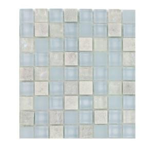 Splashback Tile Mist Trail Blend Marble Glass Mosaic Floor and Wall Tile - 3 in. x 6 in. x 8 mm Tile Sample-R5D1 203218143