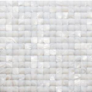 Splashback Tile Mother of Pearl White 3D Pearl Shell Mosaic Floor and Wall Tile - 3 in. x 6 in. Tile Sample-C3B9 206496951