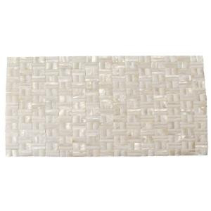 Splashback Tile Mother of Pearl White 3D Shell Mosaic Tile - 3 in. x 6 in. Tile Sample-C3B8 206496947