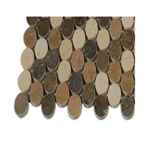 Splashback Tile Orbit Amber Ovals Marble Mosaic Floor and Wall Tile - 3 in. x 6 in. x 8 mm Tile Sample-L4C12 203217989