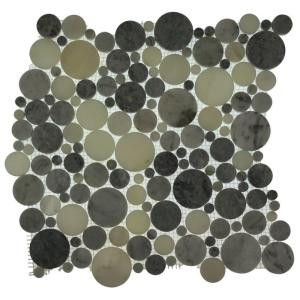 Splashback Tile Orbit Foggy Circles 12 in. x 12 in. x 8 mm Mosaic Floor and Wall Tile-ORBIT FOGGY CIRCLES 204688672