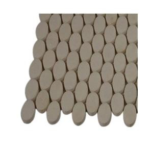 Splashback Tile Orbit White Thassos Ovals Marble Mosaic Floor and Wall Tile - 3 in. x 6 in. x 8 mm Tile Sample-L4D2 203217996