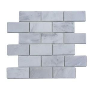 Splashback Tile Oriental 12 in. x 12 in. x 8 mm Marble Mosaic Floor and Wall Tile-ORIENTAL 2X4 MARBLE TILE 203478220