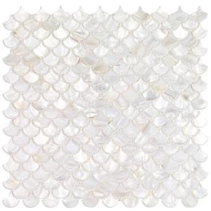 Splashback Tile Pacif White Shells Pearl Shell Mosaic Tile - 11.81 in. x 11.81 in. Tile Sample-PACWHTSHELLSMP 300990174