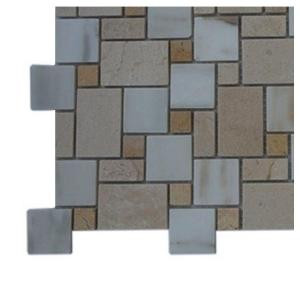 Splashback Tile Parisian Pattern Calcutta Blend Marble Mosaic Floor and Wall Tile - 3 in. x 6 in. x 8 mm Tile Sample-L4D3 203217997