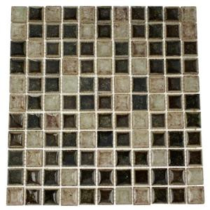 Splashback Tile Roman Selection IL Fango 12 in. x 12 in. x 8 mm Glass Mosaic Floor and Wall Tile-ROMAN SELECTION IL FANGO 1X1 204279066