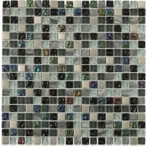 Splashback Tile Seattle Skyline Blend Squares 12 in. x 12 in. x 8 mm Marble and Glass Mosaic Floor and Wall Tile-SEATTLE SKYLINE BLEND SQUARES SQUARES 203061514