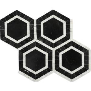 Splashback Tile Zeta Nero Polished Marble Tile - 6 in. x 6 in. Tile Sample-C3A12ZETANRO 206786004