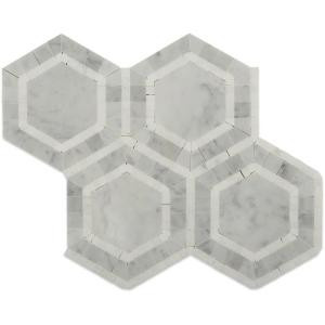 Splashback Tile Zeta Thassos 10-3/4 in. x 12-1/4 in. x 10 mm Polished Marble Mosaic Tile-ZETATHAS 206785999