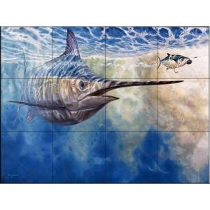 The Tile Mural Store Chasing the Carrot 17 in. x 12-3/4 in. Ceramic Mural Wall Tile-15-2320-1712-6C 205842886