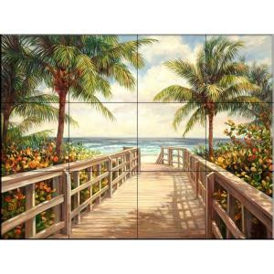 The Tile Mural Store I'm Going to the Beach 17 in. x 12-3/4 in. Ceramic Mural Wall Tile-15-1060-1712-6C 205842736