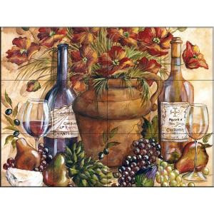 The Tile Mural Store Papaveri Rossi Complete 17 in. x 12-3/4 in. Ceramic Mural Wall Tile-15-741-1712-6C 205842710