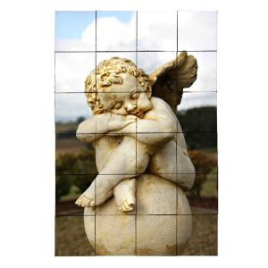 Tile My Style Angel2 24 in. x 36 in. Tumbled Marble Tiles (6 sq. ft. /case)-TMS0015M4 203457943