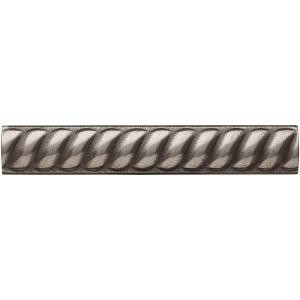 Weybridge 1 in. x 6 in. Cast Metal Rope Liner Brushed Nickel Tile (16 pieces / case)-TRIM461024001HD 203381225