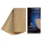 Aspect Short Grain 3 in. x 6 in. Metal Decorative Wall Tile in Brushed Champagne (8-Pack)-A53-51 204500405