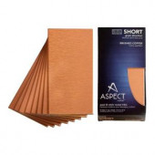 Aspect Short Grain 3 in. x 6 in. Metal Decorative Wall Tile in Brushed Copper (8-Pack)-A53-52 204500397