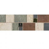 Daltile Continental Slate 4 in. x 12 in. x 6 mm Porcelain Decorative Accent Mosaic Floor and Wall Tile-CS70412DECO1P2 100627394