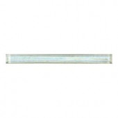 Daltile Cristallo Glass Aquamarine 3/4 in. x 8 in. Glass Pencil Accent Wall Tile-CR50348DECOA1P 202647691