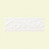 Daltile Fashion Accents Arctic White 3 in. x 8 in. Ceramic Ivy Listello Wall Tile-FA5119038IVY1P1 202659981