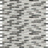 Daltile Fashion Accents Nickel Blend 12 in. x 12 in. Glass and Stone Brix Blend Mosaic Wall Tile-FA641212BMS1P 203719335
