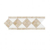 Daltile Fashion Accents Travertine Arctic White 4 in. x 12 in. Natural Stone Listello Wall Tile-FA51412LIST1P2 202665691
