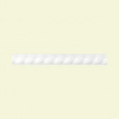 Daltile Polaris Gloss White 1/2 in. x 8 in. Glazed Ceramic Rope Accent Wall Tile-PL021/28ROPE1P2 202660018