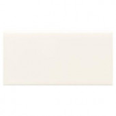 Daltile Semi-Gloss White 2 in. x 6 in. Glazed Ceramic Bullnose Cap Wall Tile-0100S42691P1 100677752