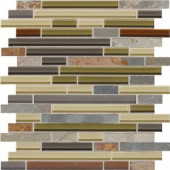 Daltile Slate Radiance Cactus 11-3/4 in. x 12-1/2 in. x 8 mm Glass and Stone Random Mosaic Blend Wall Tile-SA5758RANDMS1P 203719633