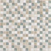 Daltile Stone Radiance Whisper Green 12 in. x 12 in. x 8 mm Glass and Stone Mosaic Blend Wall Tile-SA515858MS1P 203719314