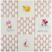 Disney Baby Pink 11-3/4 in. x 11-3/4 in. x 5 mm Glass Mosaic Tile-WDSBBY31 206638280