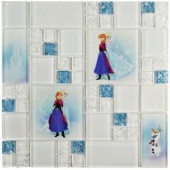 Disney Frozen Ice Blue 11-3/4 in. x 11-3/4 in. x 5 mm Glass Mosaic Tile-WDSFRZ40 206638287