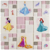 Disney Princesses Ice White 11-3/4 in. x 11-3/4 in. x 5 mm Glass Mosaic Tile-WDSPRS41 206638296