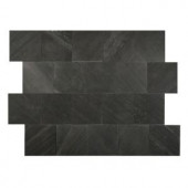 FastStone+ Black Line 6 in. x 6 in. Slate Peel and Stick Wall Tile (5 sq. ft. / pack)-70-048-02-01 207041449